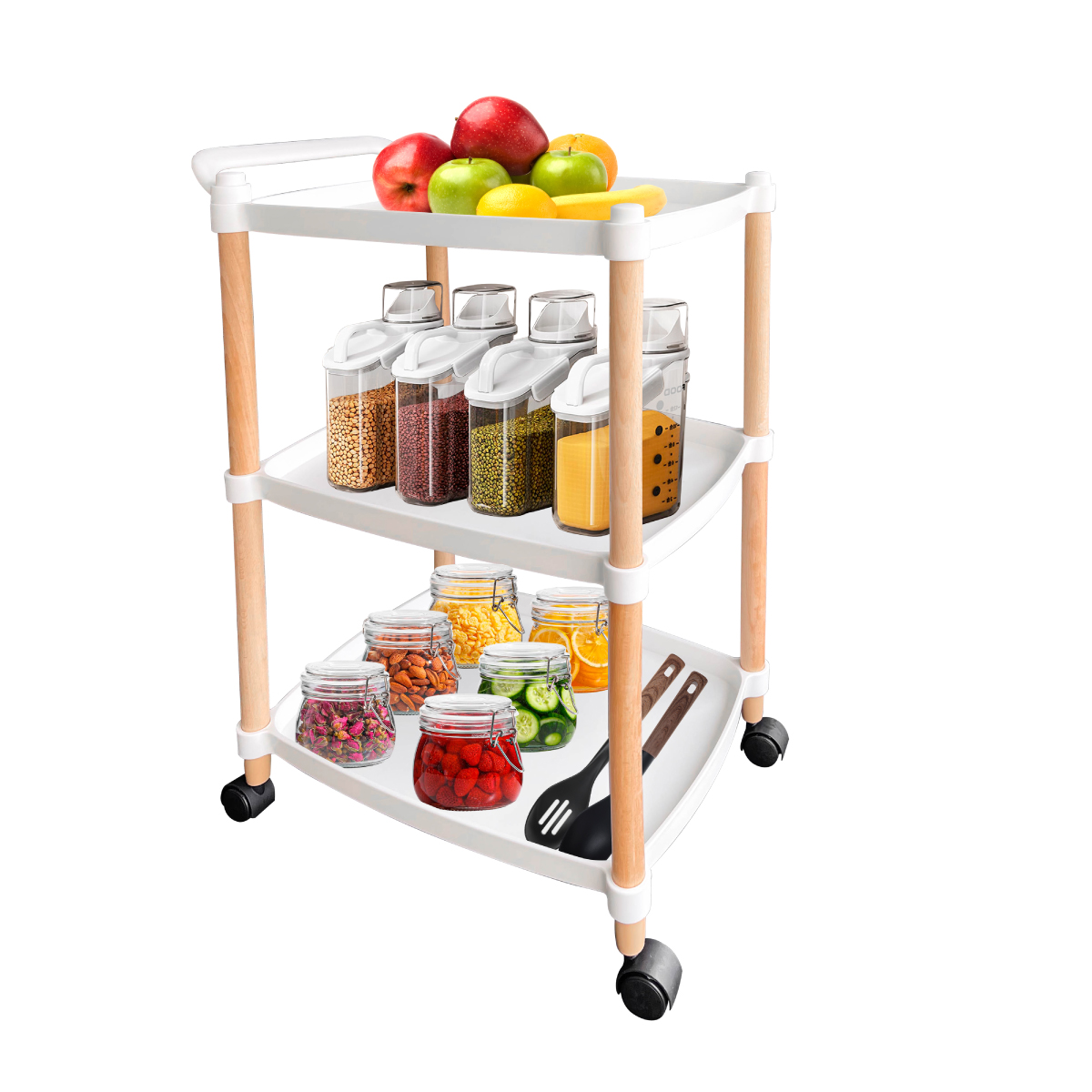 Carrito Mesa de Servicio Auxiliar de Bar 3 Niveles Tipo Eams.