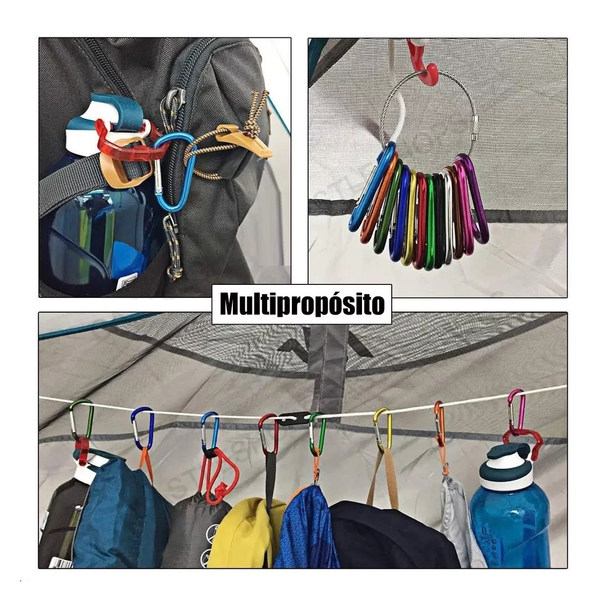 Kit  De 98 Arnés Para Llavero De Aluminio Mosquetón Gancho 