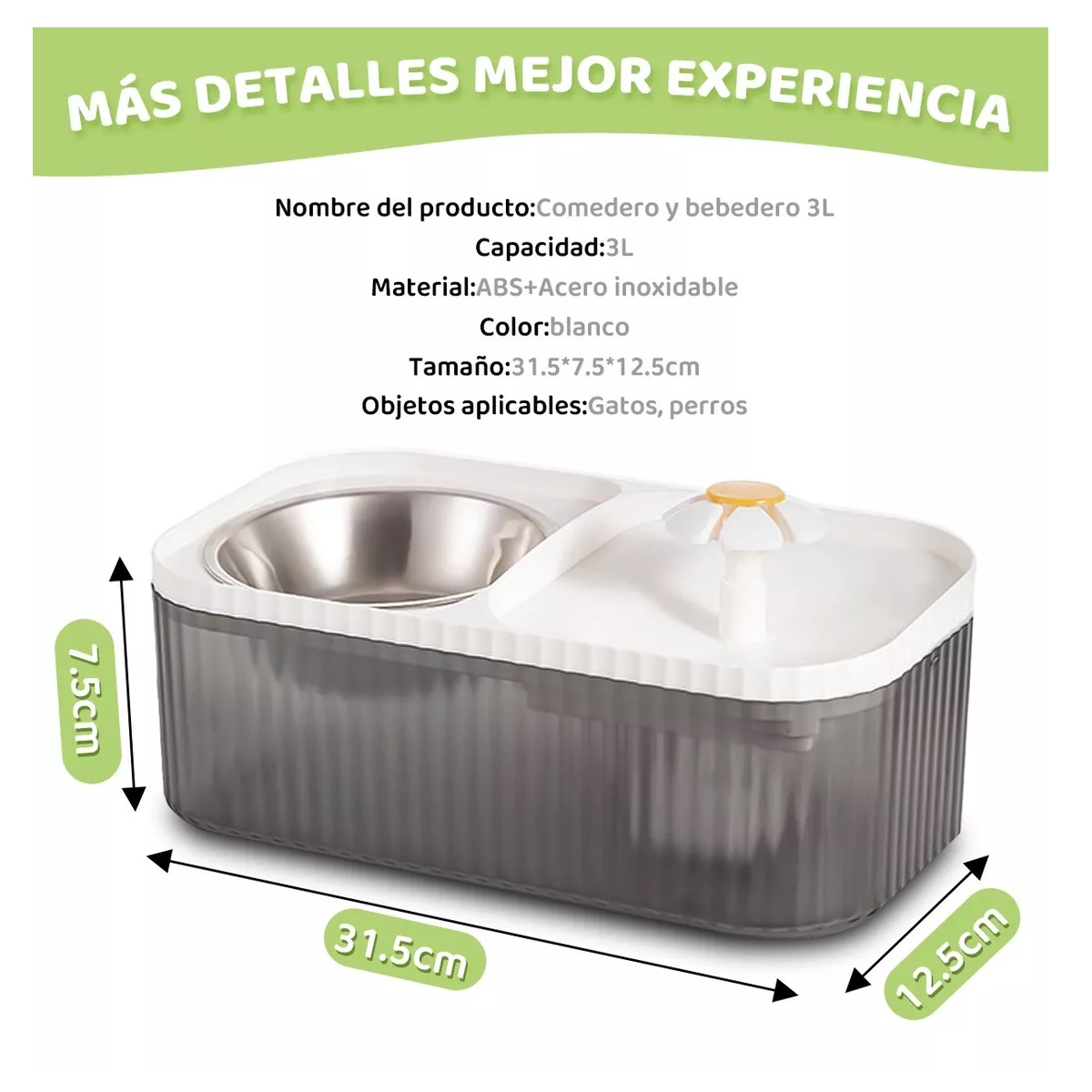 Bebederos Gatos Comederos Perros Fuentes De Gran Capacidad