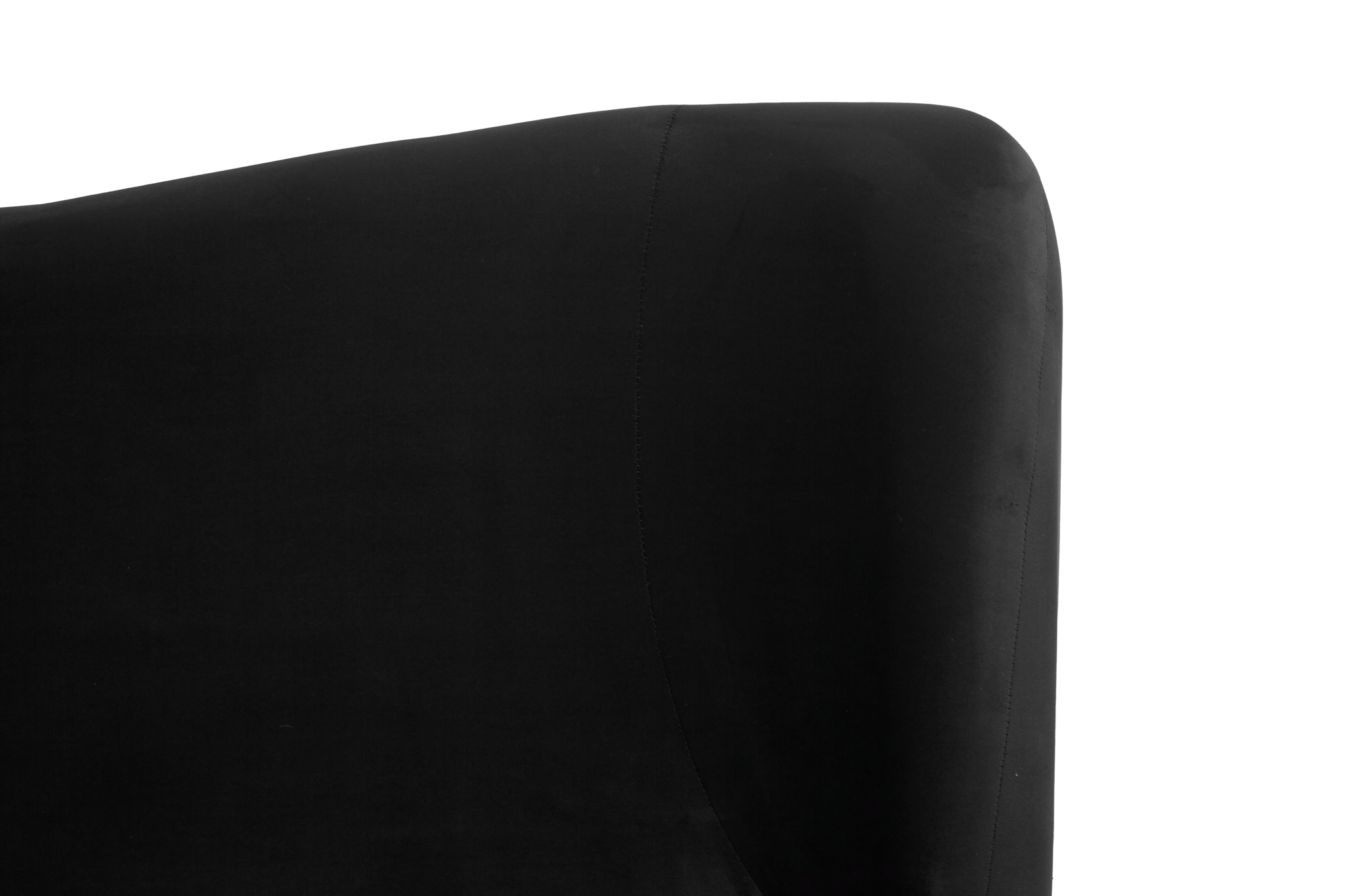 Cama Matrimonial con Cabecera Negra en Terciopelo. Rellena de Hule Espuma. Estructura de Madera Maciza