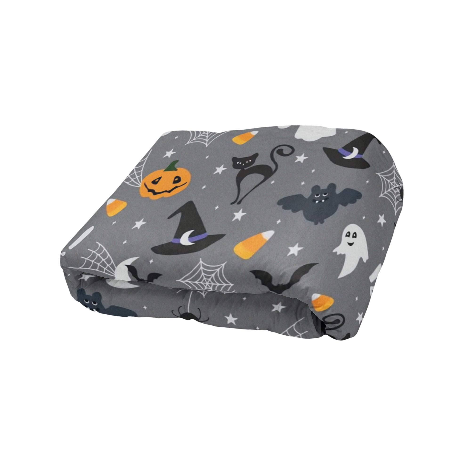 Cobija Frazada con Diseño de Halloween Ultra suave con Estampado de Calavera, Luna, Letras de Alta Calidad 