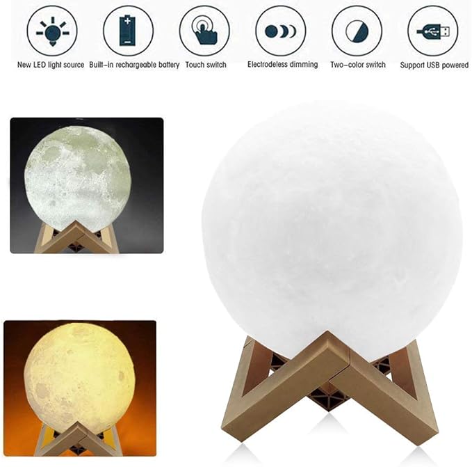 A Lámparas luna 3D, Luz Nocturna Luna LED
