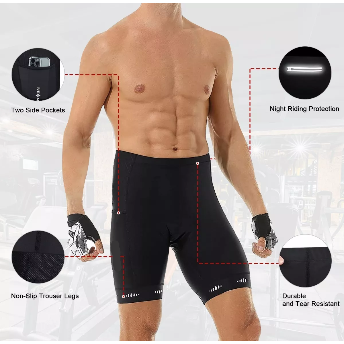 Shorts De Ciclismo Con Cojín De Silicona Sin Impactar Talla M