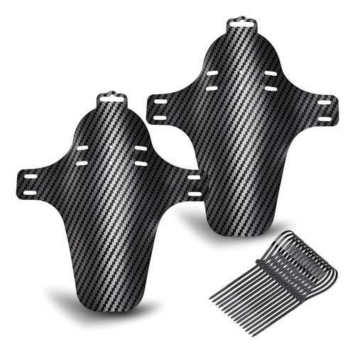 2 Piezas Lodera Salpicadera Guardabarros Mtb Bici Universal Fibra de carbon