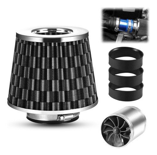 Filtro De Alto Flujo Universal Y Tornado Turbina Para Auto negro