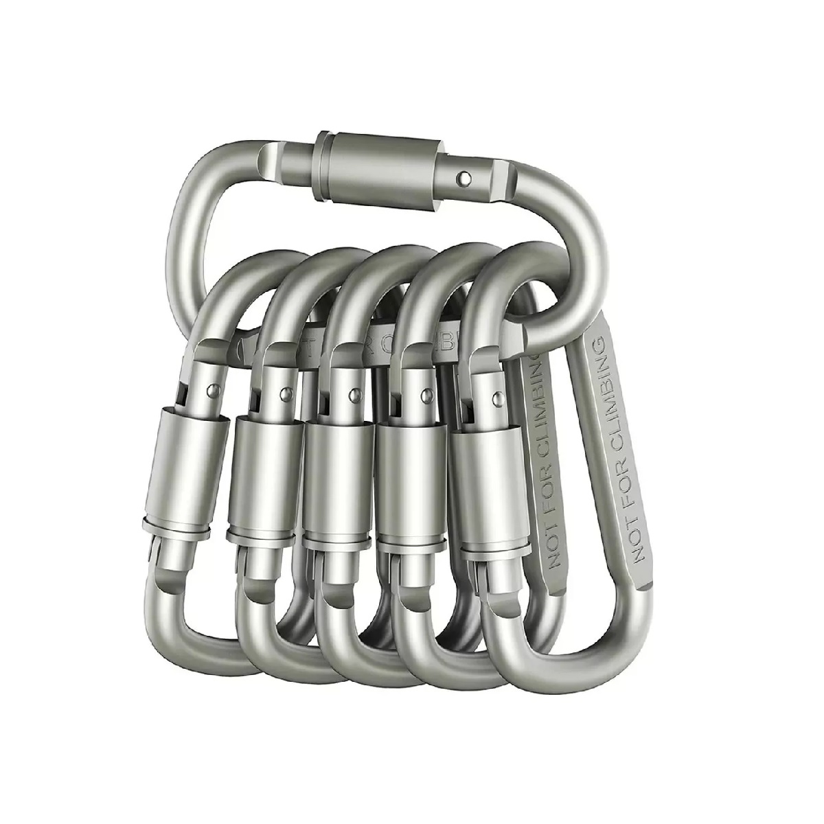 Mosquetón Tipo D De Aluminio, 6 Piezas