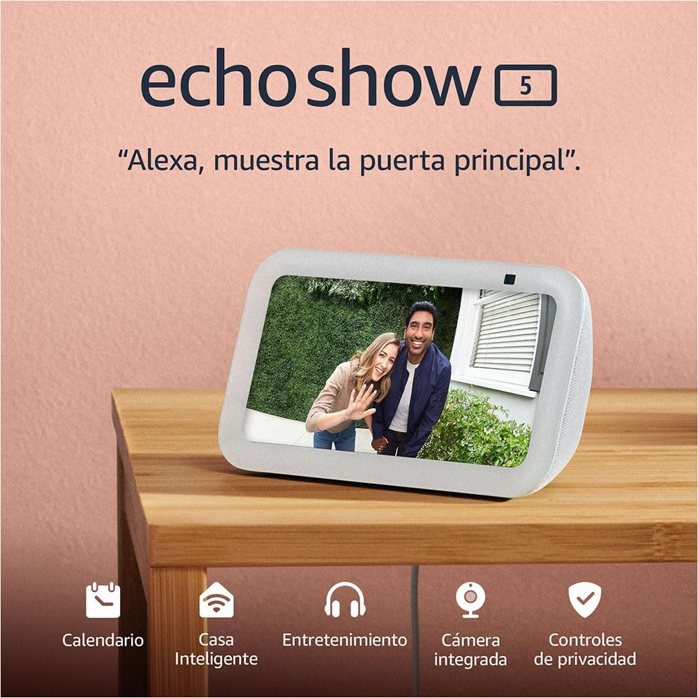 Amazon Echo Show 5 (3.ª generación, modelo de 2023) | Pantalla inteligente con graves más profundos y sonido más claro | Blanco