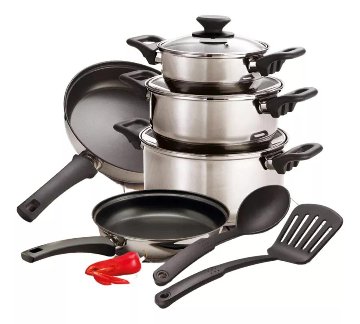 Batería de Cocina Tramontina 32300/409 10 Pzas Acero Inox ENDY3
