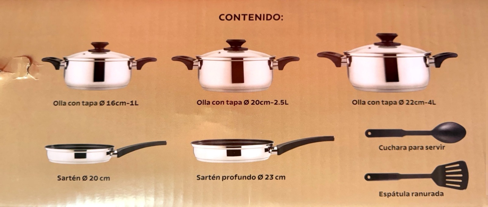 Batería de Cocina Tramontina 32300/409 10 Pzas Acero Inox ENDY3