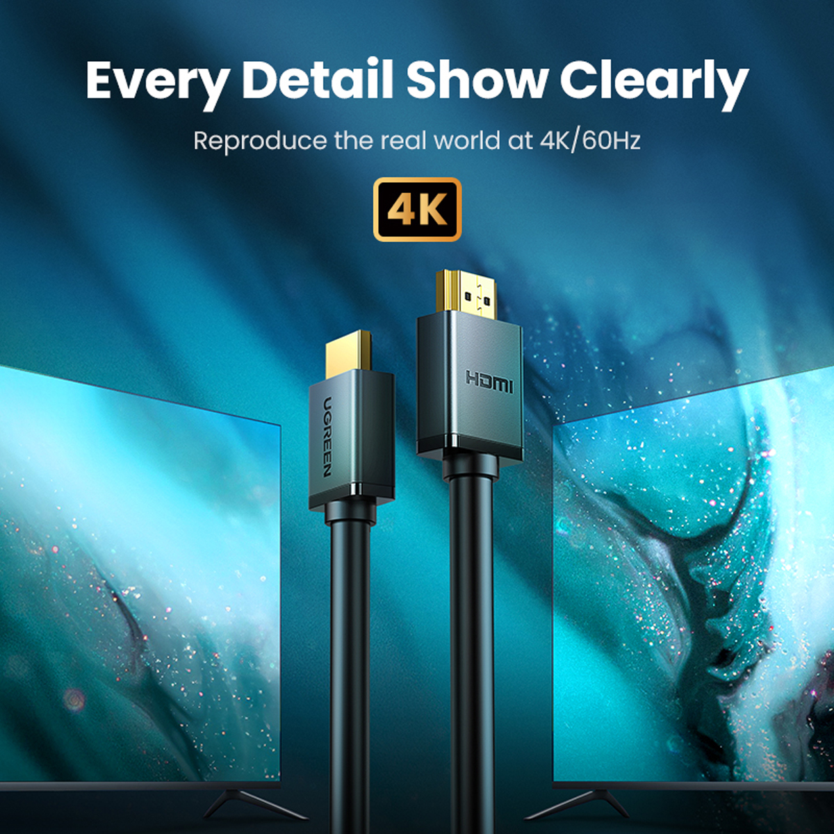 Cable Hdmi Ugreen De 3 Metros, 4k, 3d, Alta Velocidad