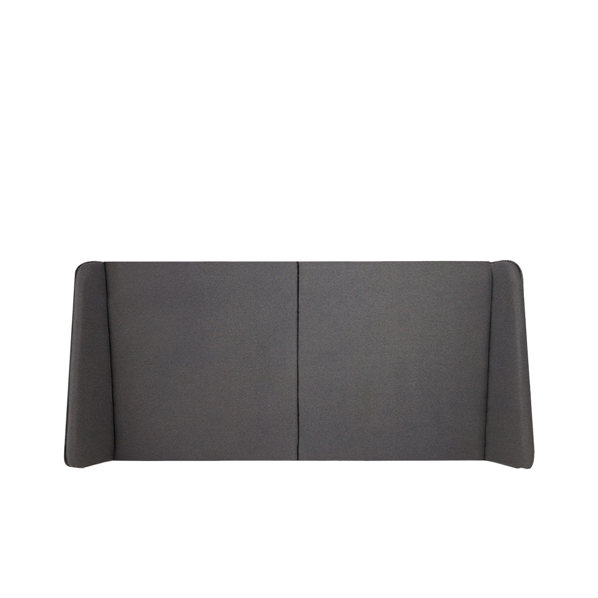 Cabecera para Cama Matrimonial Tapizada en Gris Oscuro. Acolchada con Hule Espuma. Estructura de Madera Industrial