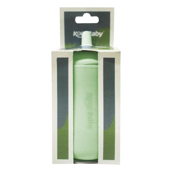 Vaso con Tapadera y Popote de Silicona Kool Baby Verde Ceniza