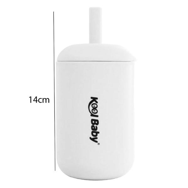 Vaso con Tapadera y Popote de Silicona Kool Baby Verde Ceniza