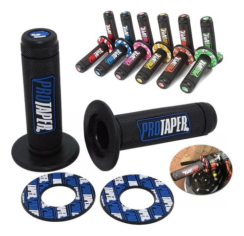 Puños Protaper Empuñaduras De Acelerador De 7/8 Pulgadas NEGRO AZUL