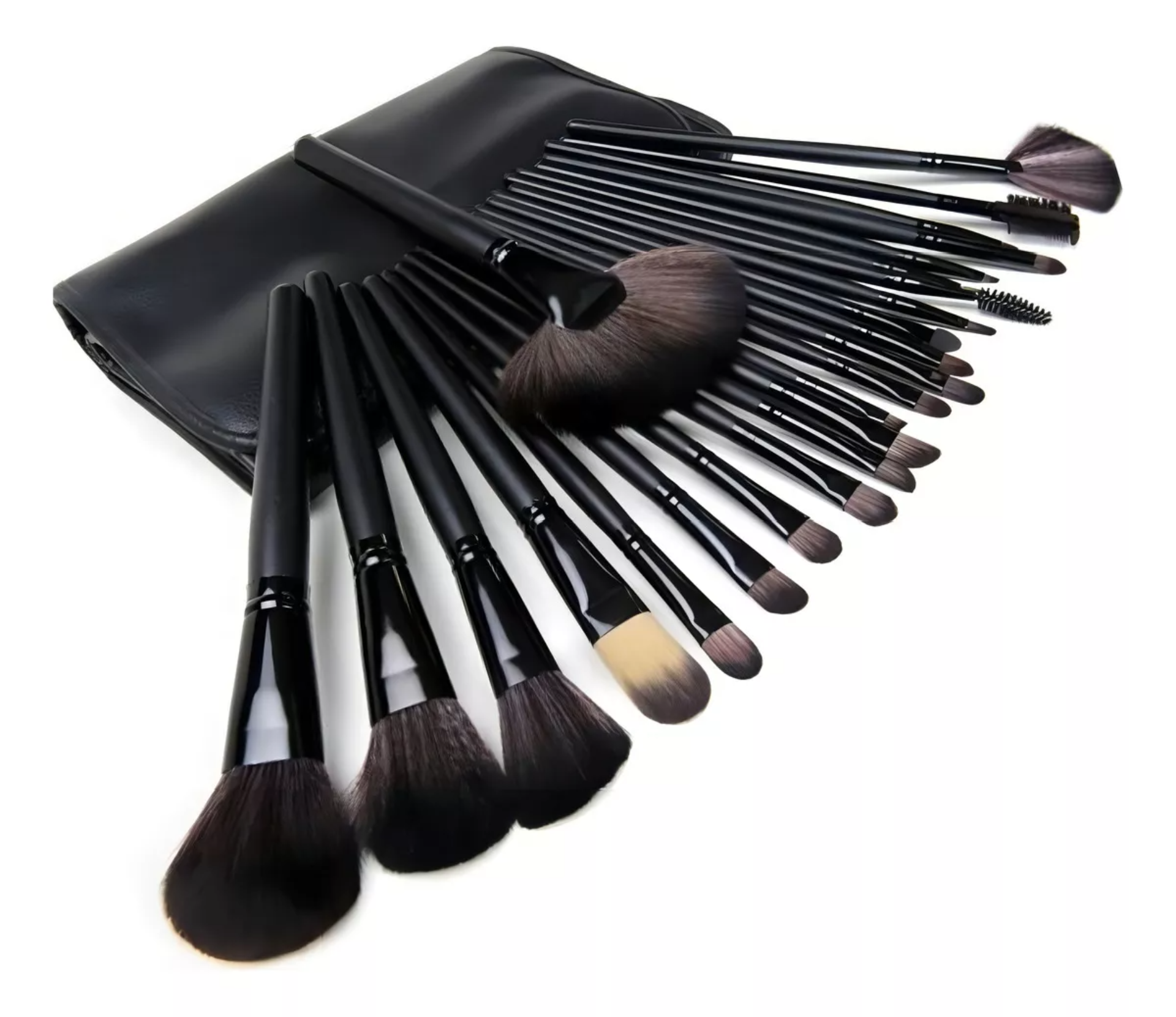 Brochas De Maquillaje Kit 24 Pcs Para Maquillaje Profesional Color Negro