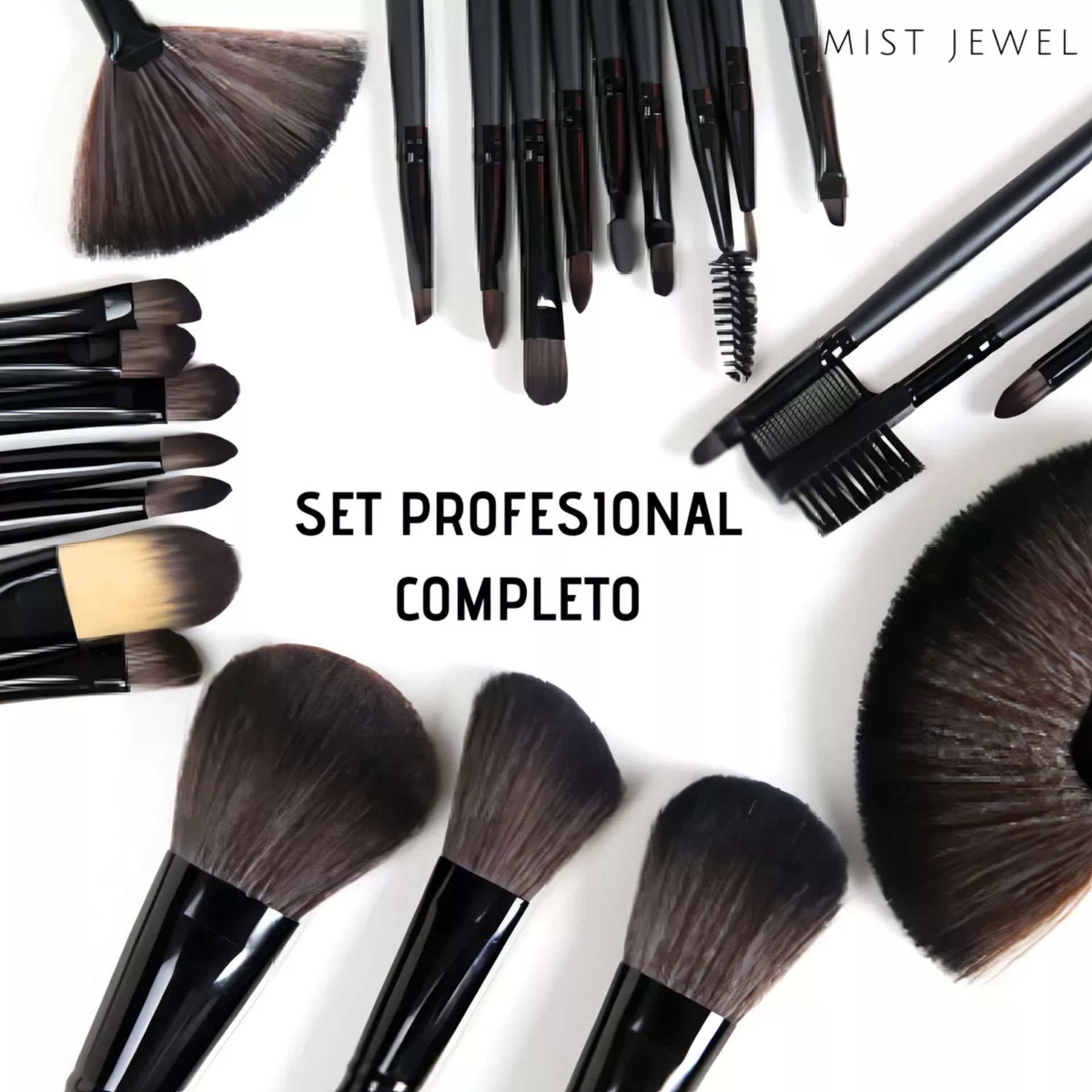Brochas De Maquillaje Kit 24 Pcs Para Maquillaje Profesional Color Negro