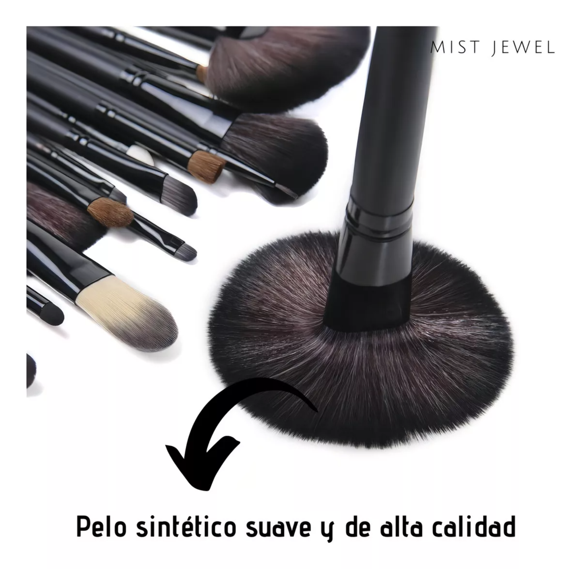 Brochas De Maquillaje Kit 24 Pcs Para Maquillaje Profesional Color Negro