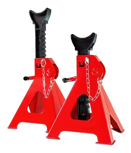 Torre Auto 2 Piezas 3 Toneladas Doble Seguro Altura 31-42cm ROJO NEGRO 