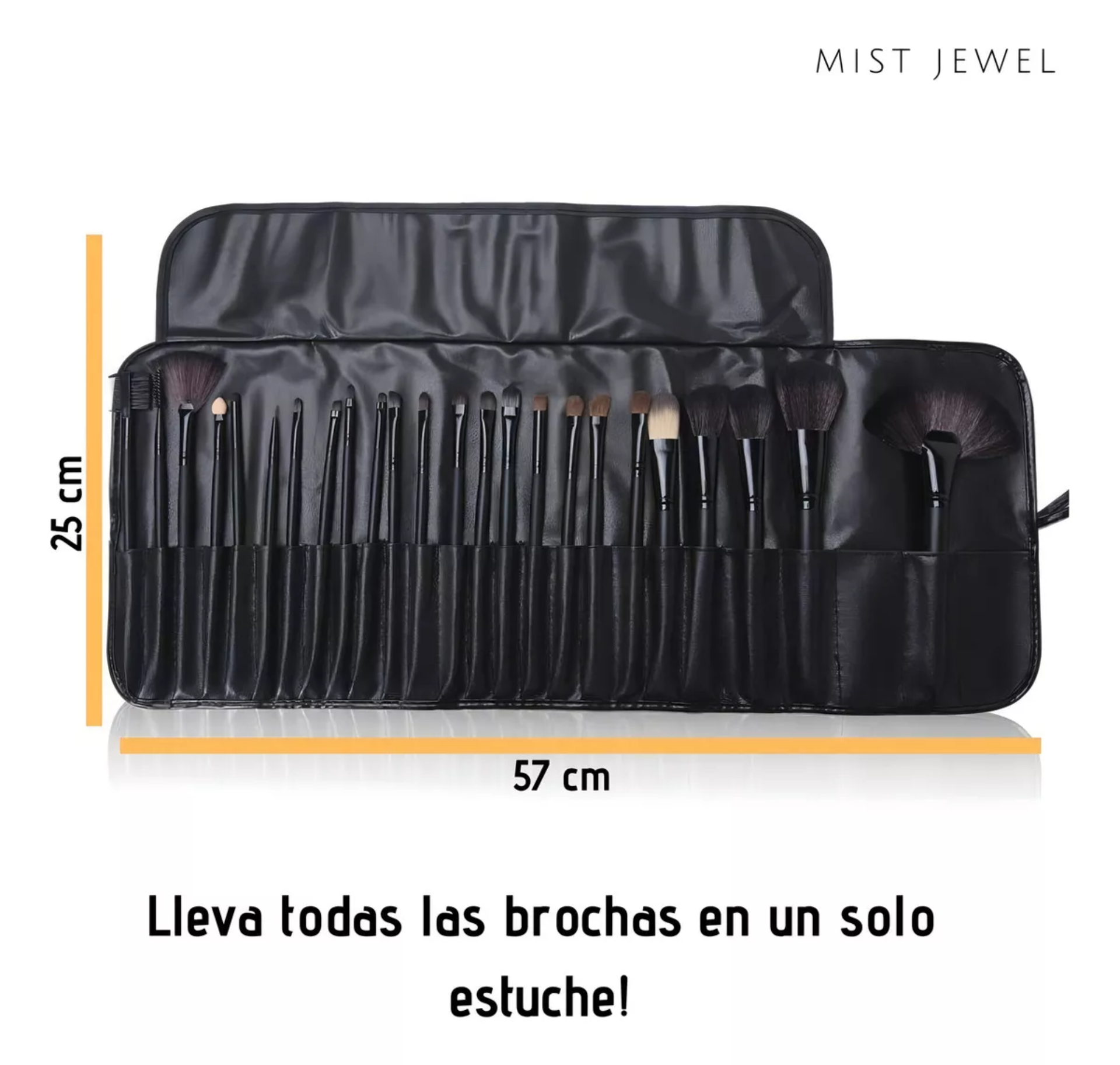 Brochas De Maquillaje Kit 24 Pcs Para Maquillaje Profesional Color Negro
