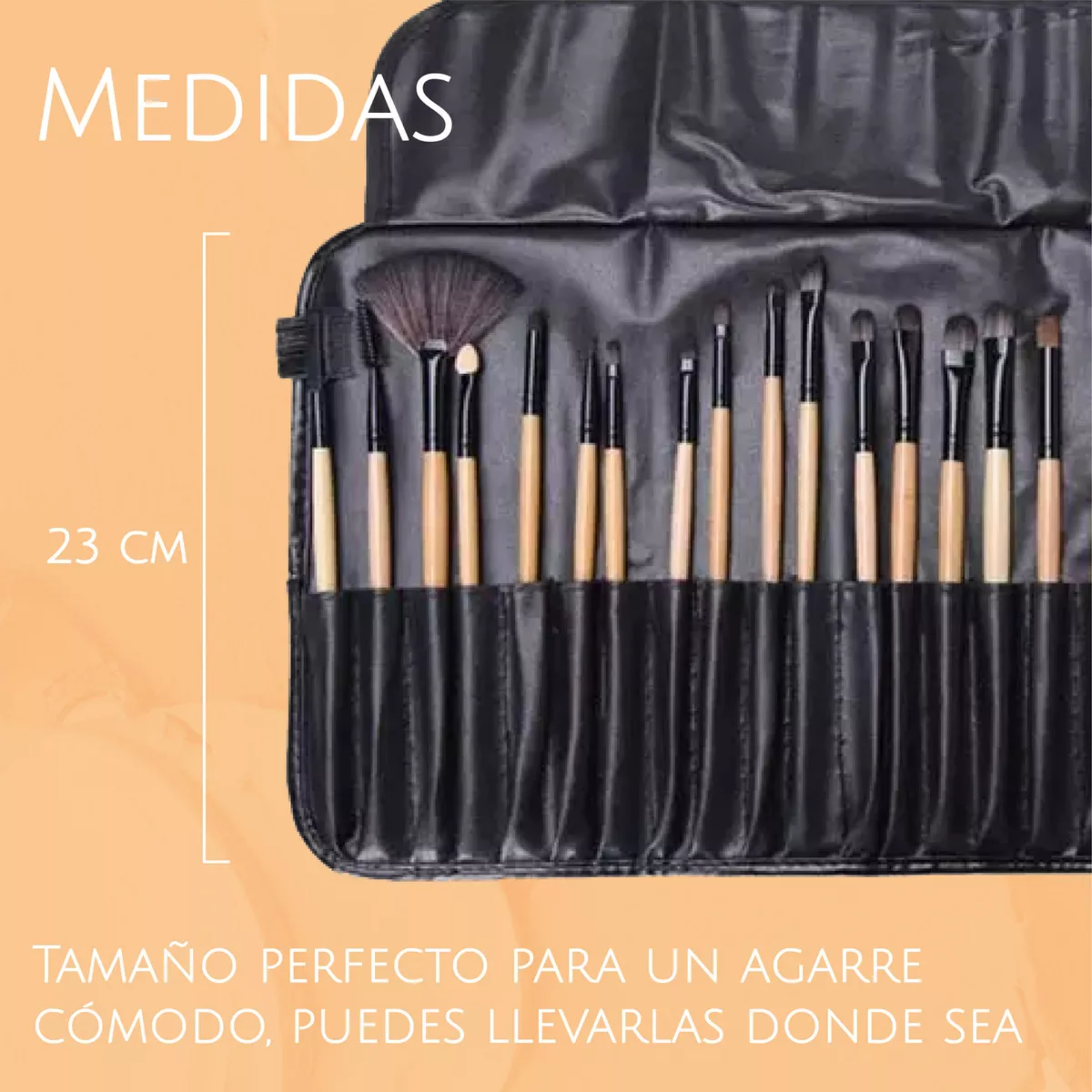 Mist Jewel Brochas De Maquillaje Kit 24 Pcs Para Maquillaje Profesional Marrón Con Estuche Negro Para Ojos, Rostro Y Cuello Makeup