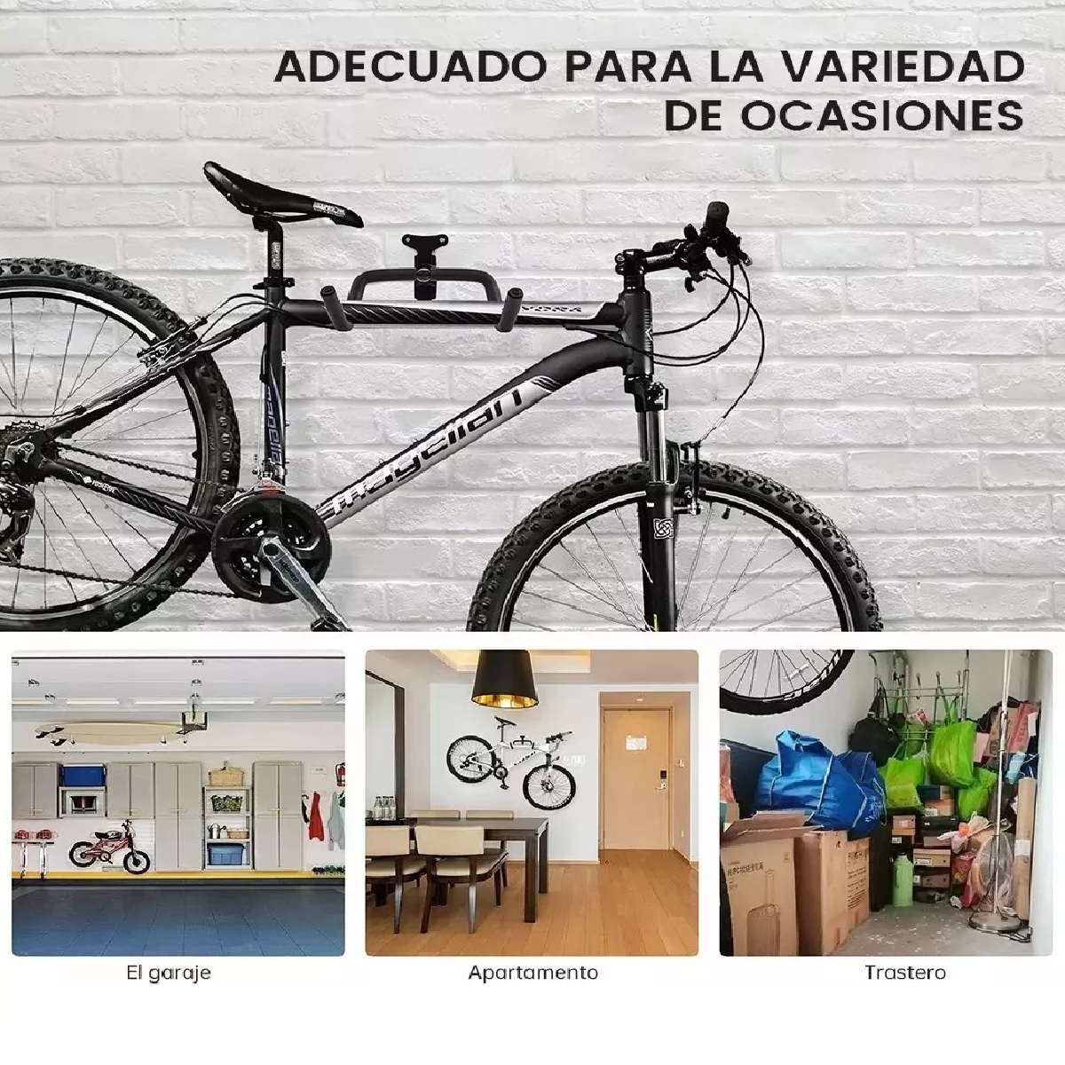 Set 2pz Doble Gancho Bicicleta Soporte Porta Bicicleta Pared