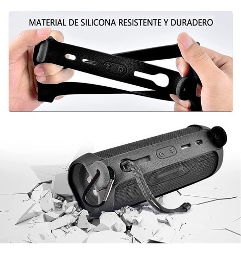 Funda Protectora De Silicona Para Bocina Para Jbl Flip 6 NEGRO