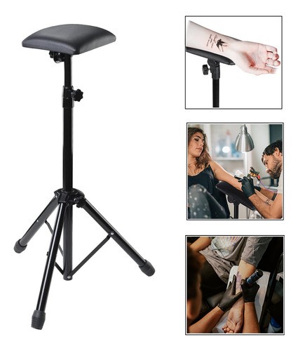 Reposabrazos Portátil Para Tatuajes Con Trípode Ajustable NEGRO