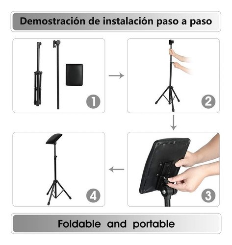 Reposabrazos Portátil Para Tatuajes Con Trípode Ajustable NEGRO