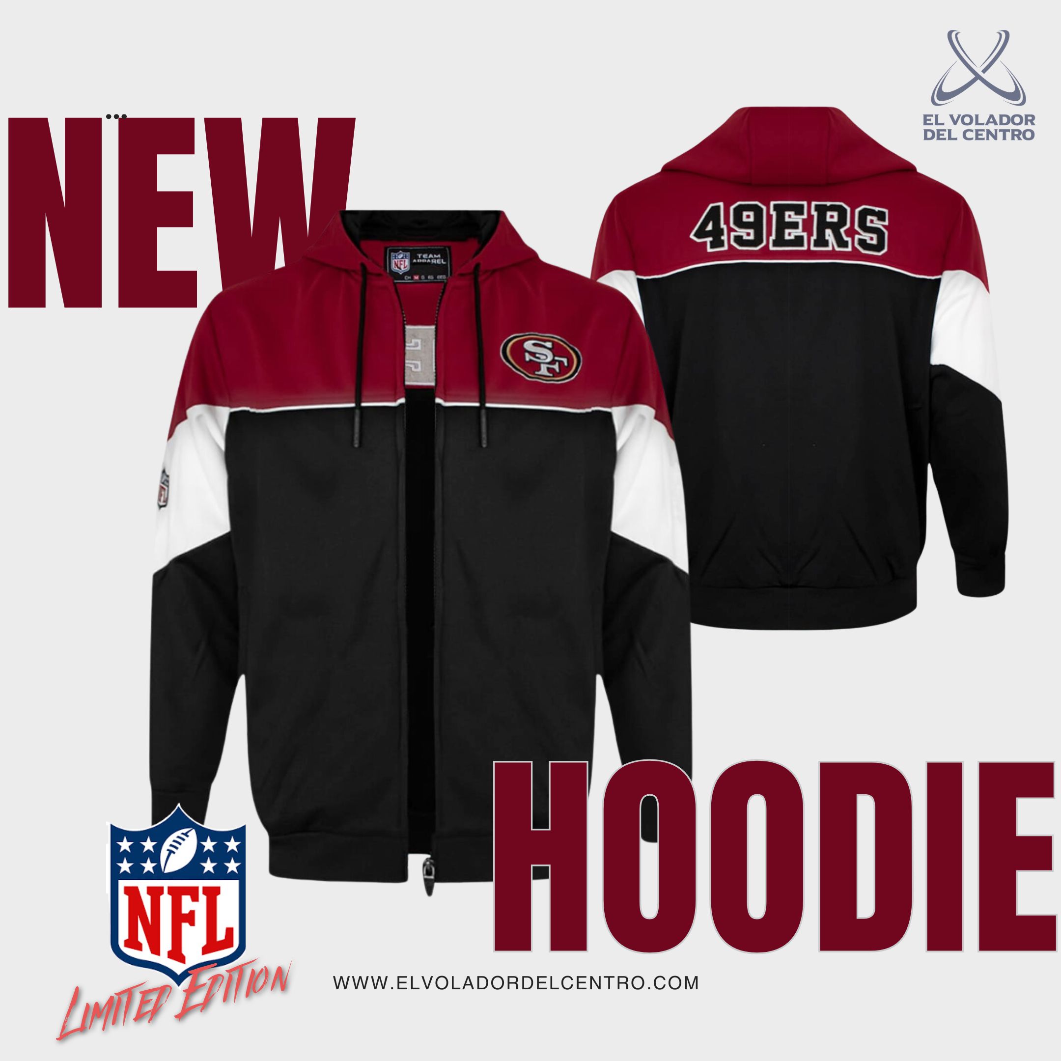Sudadera NFL San Francisco 49ers Original Hombre Mod Hoodie