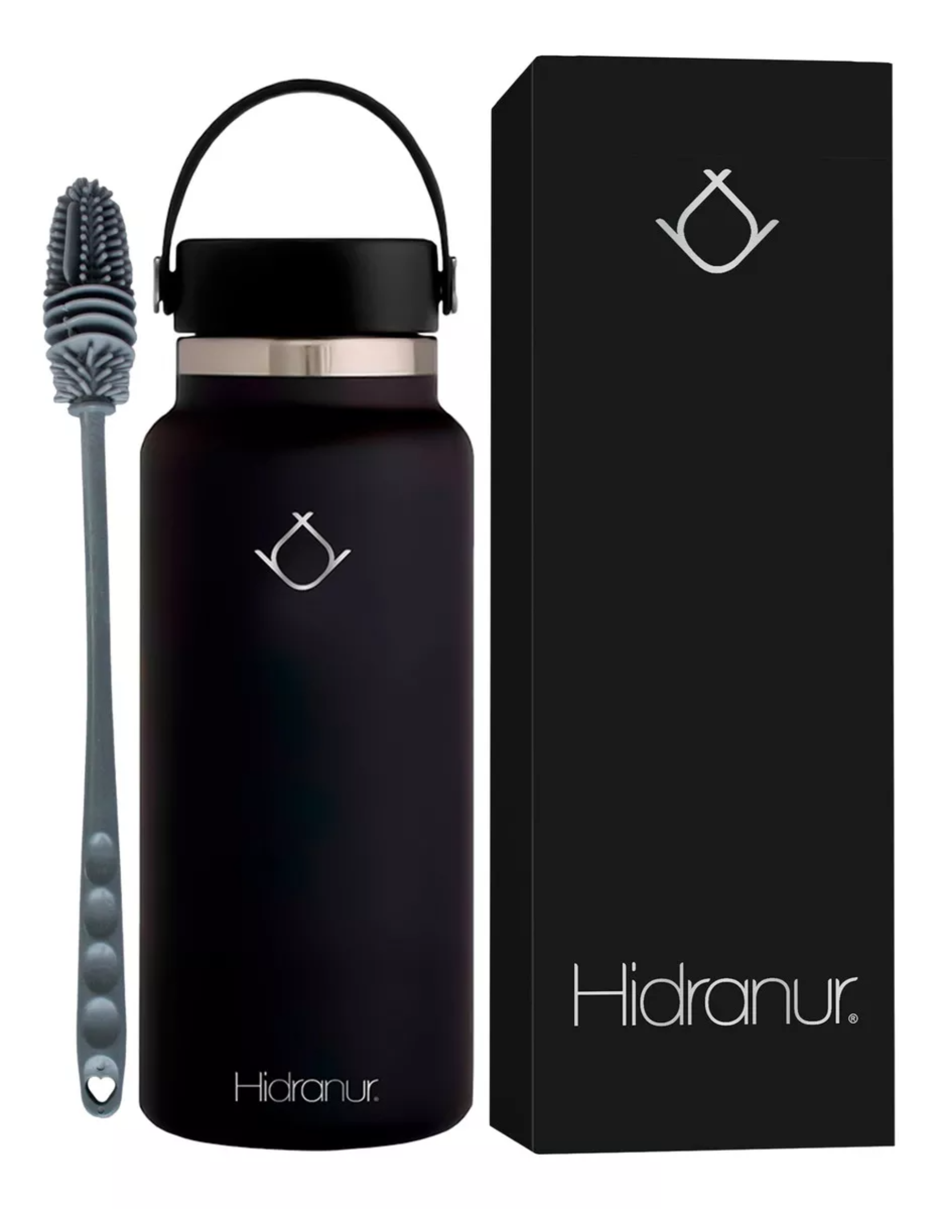 Termo Botella Vaso Agua 32 Oz (1182.94 Ml) Acero Inoxidable Color Negro