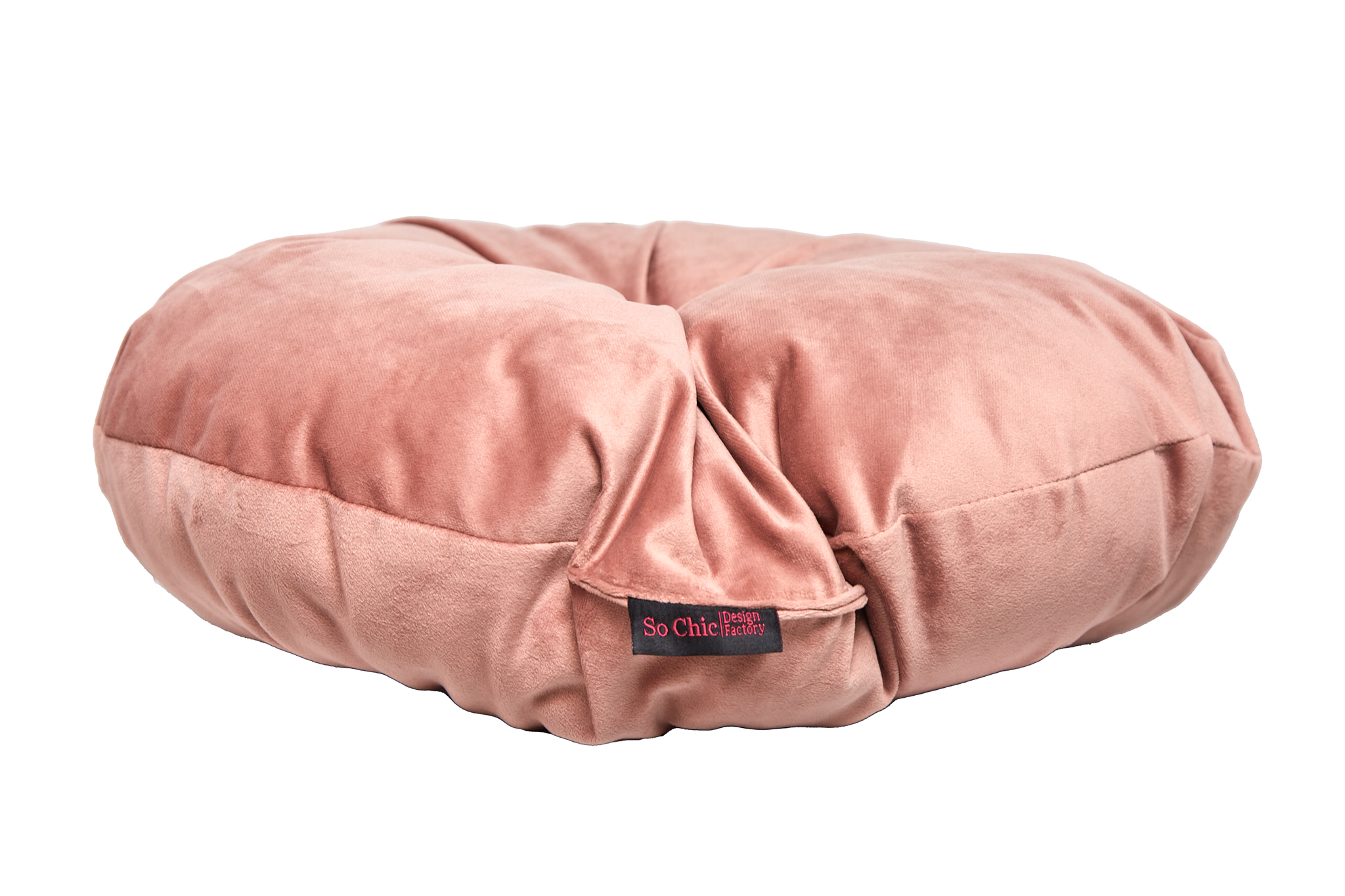 Cojín Decorativo Redondo para Sala o Cama. Funda en Terciopelo Color Salmón