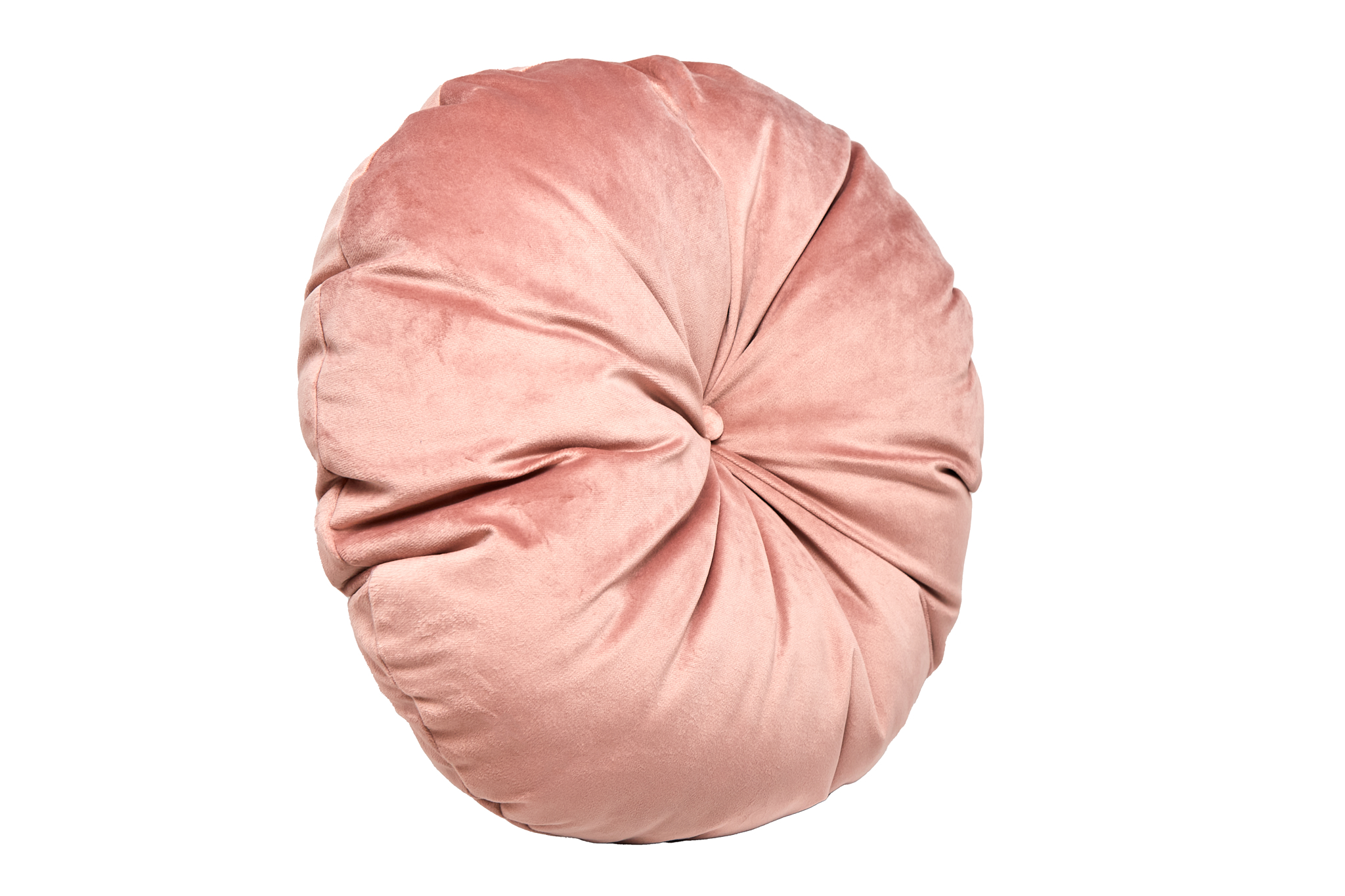 Cojín Decorativo Redondo para Sala o Cama. Funda en Terciopelo Color Salmón