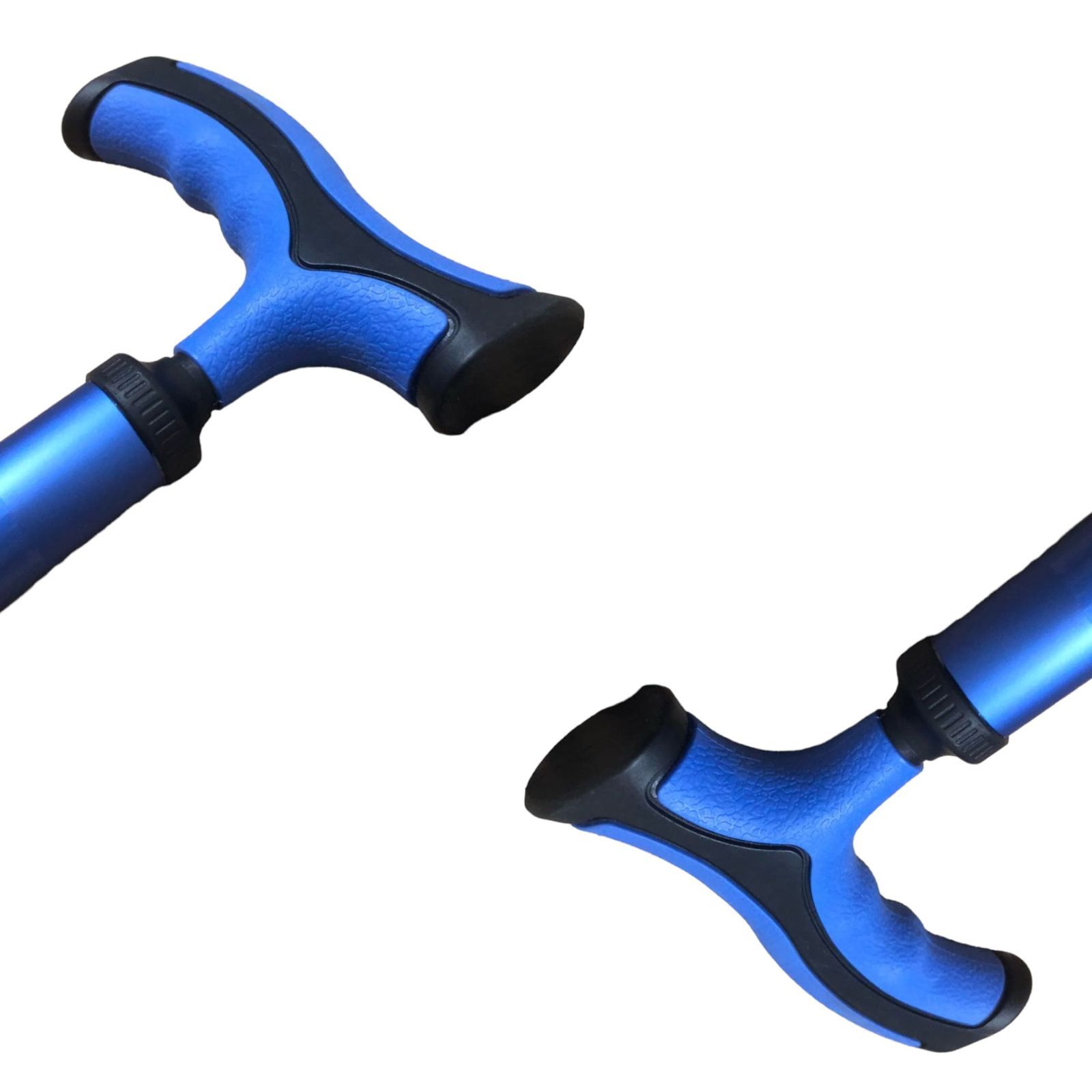 Baston De Aluminio Con Sistema Goma Rotatoria Azul