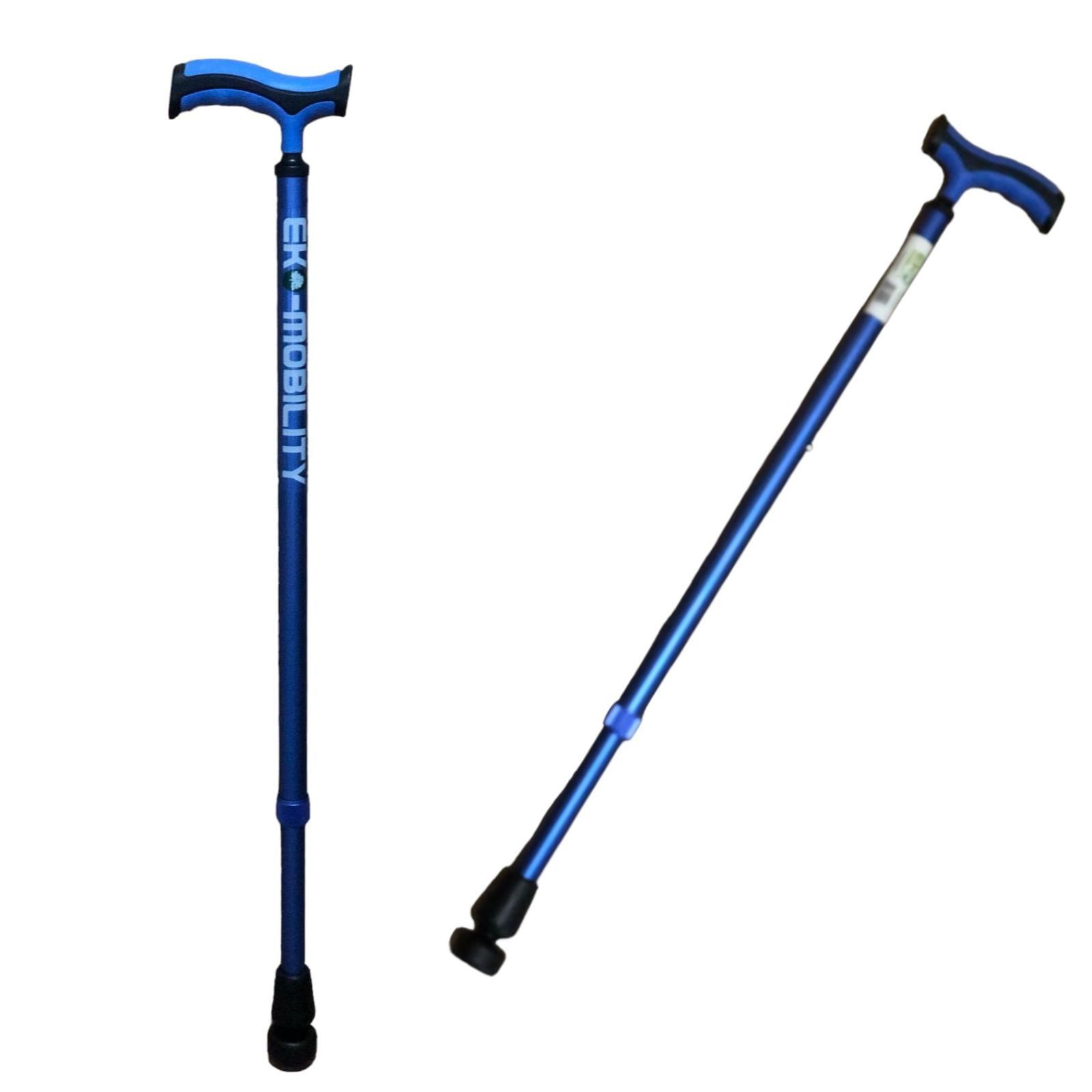 Baston De Aluminio Con Sistema Goma Rotatoria Azul