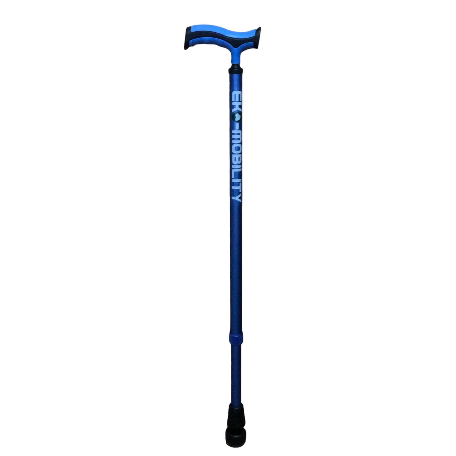 Baston De Aluminio Con Sistema Goma Rotatoria Azul