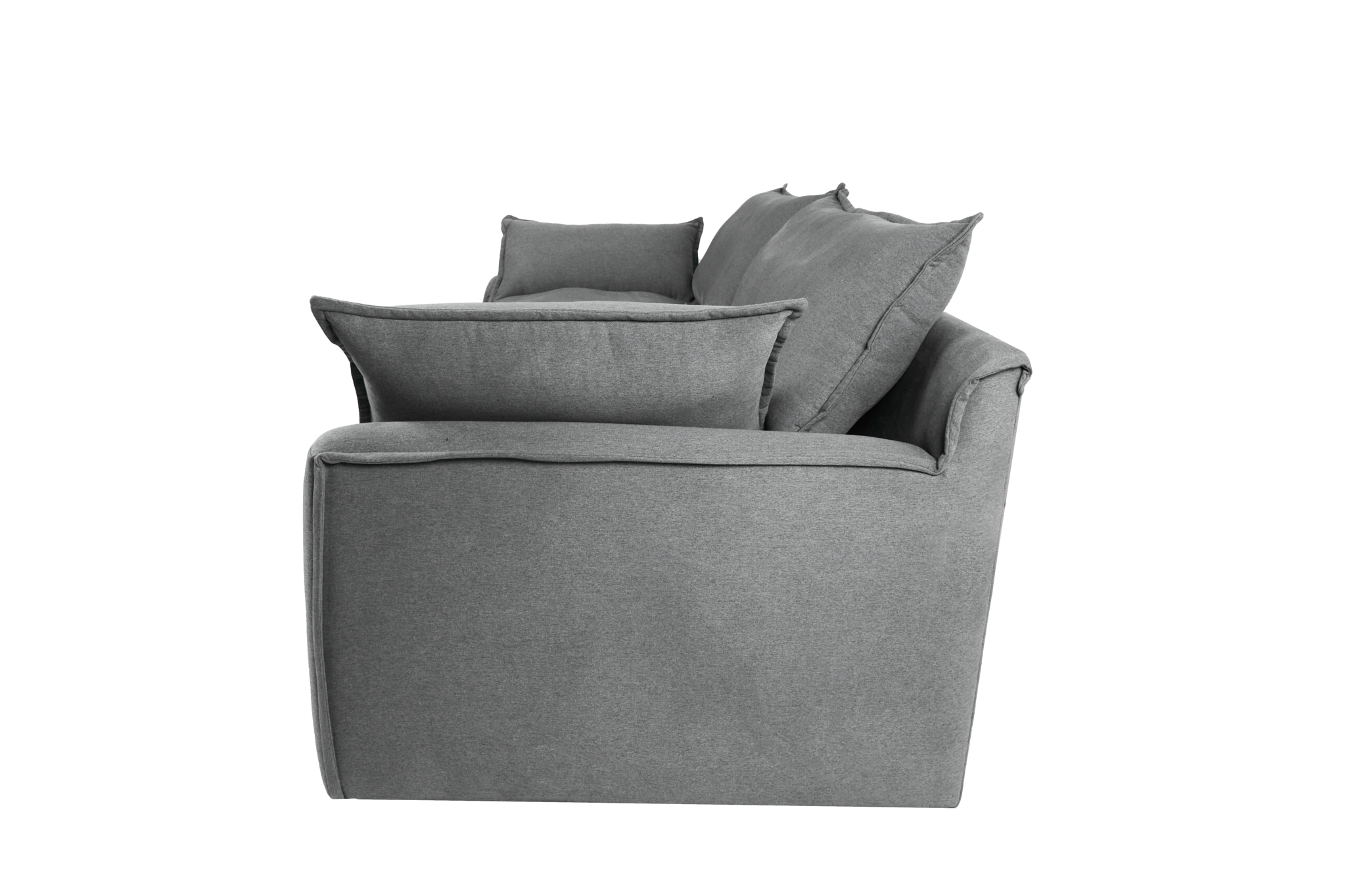 Sofá de 3 Plazas Tapizado Color Gris Oxford. Estructura de Madera Sólida