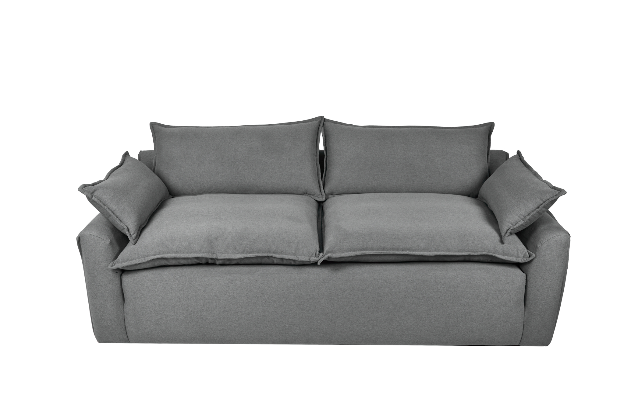 Sofá de 3 Plazas Tapizado Color Gris Oxford. Estructura de Madera Sólida