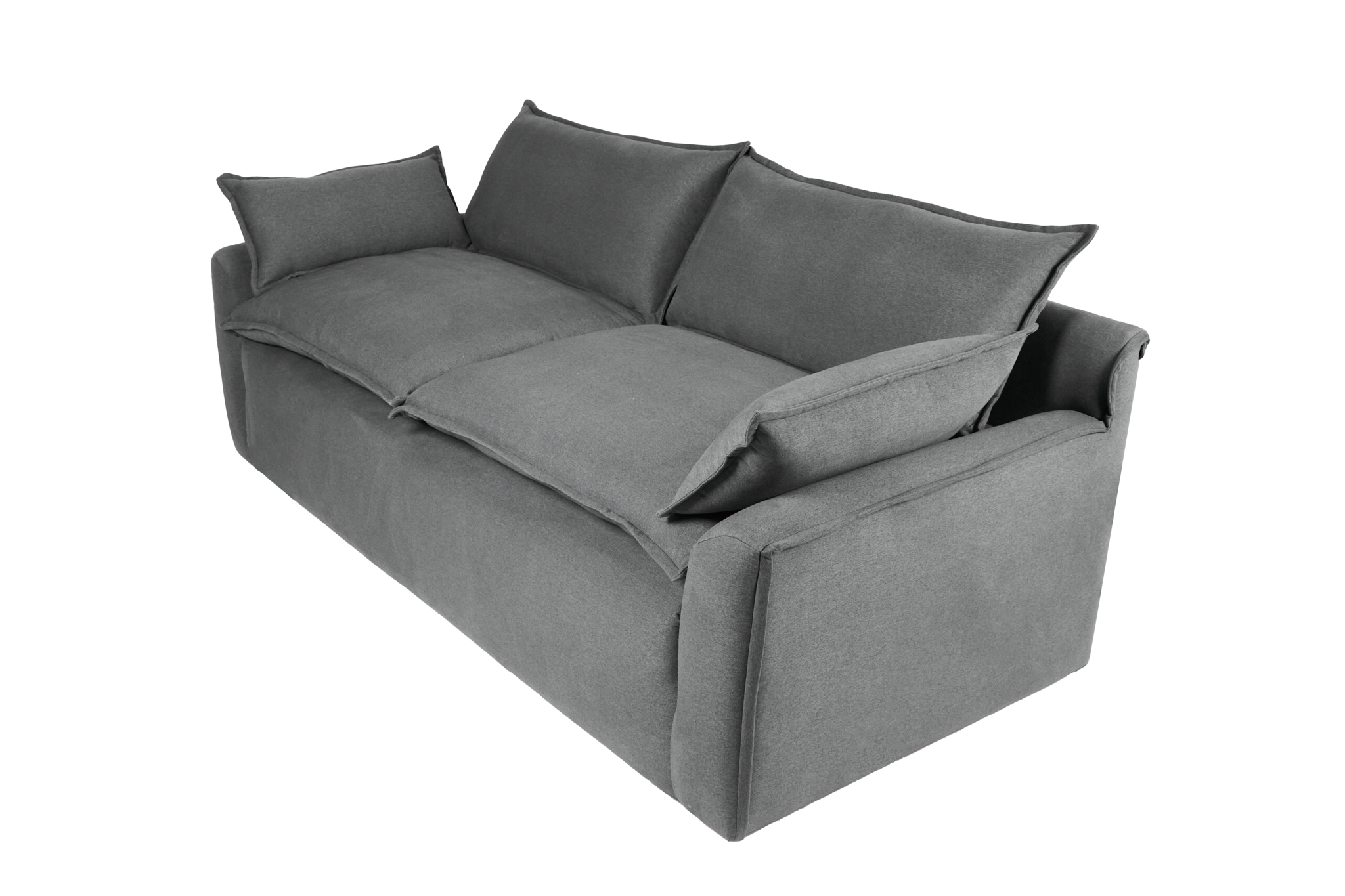 Sofá de 3 Plazas Tapizado Color Gris Oxford. Estructura de Madera Sólida