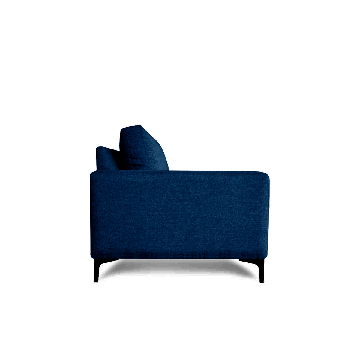 Sillón Individual con Tapizado Color Azul Noche. Estructura de Madera Sólida y Patas de Acero 