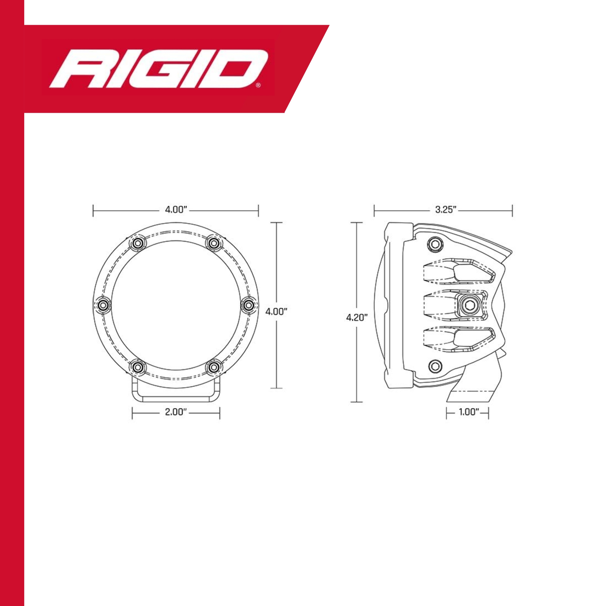 Faros LED Ambar Rigid 36123 4 Pulgadas Pro Edition Jeep Rzr X3
