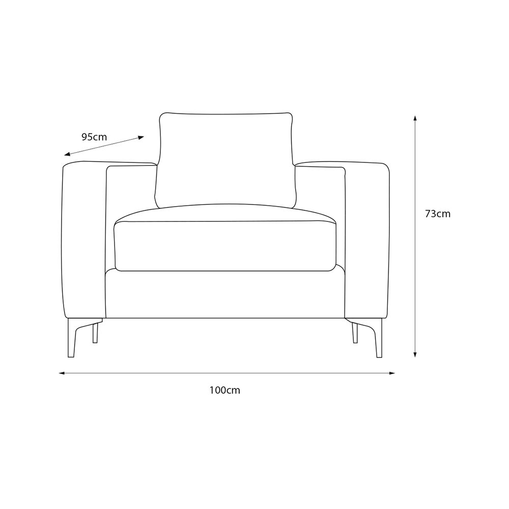 Sillón Individual con Tapizado Color Azul Noche. Estructura de Madera Sólida y Patas de Acero 
