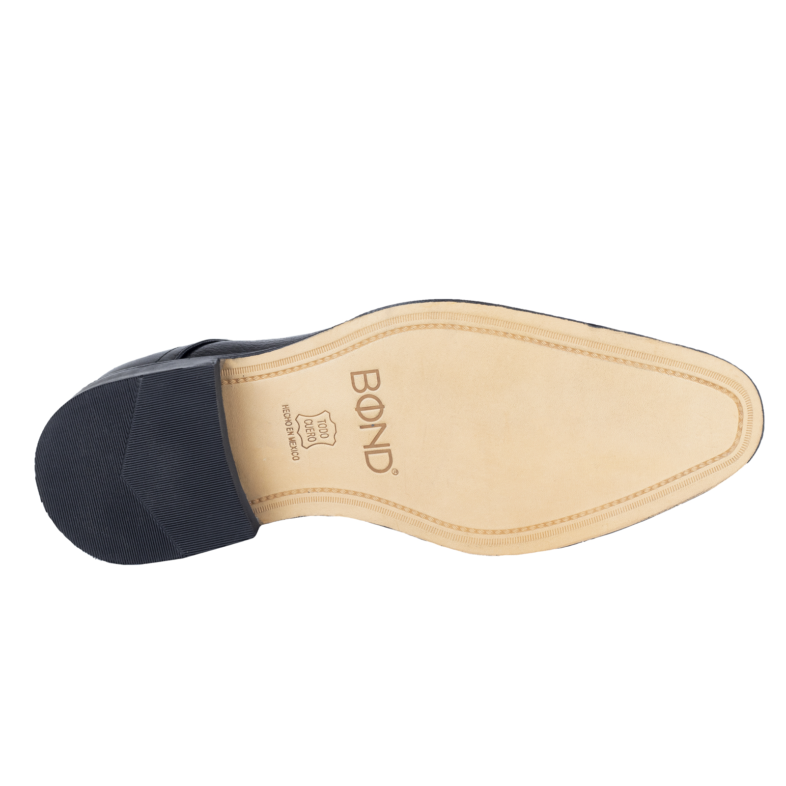 Zapato Oxford Hombre Vestir Bond Suela De Cuero 11216 Negro