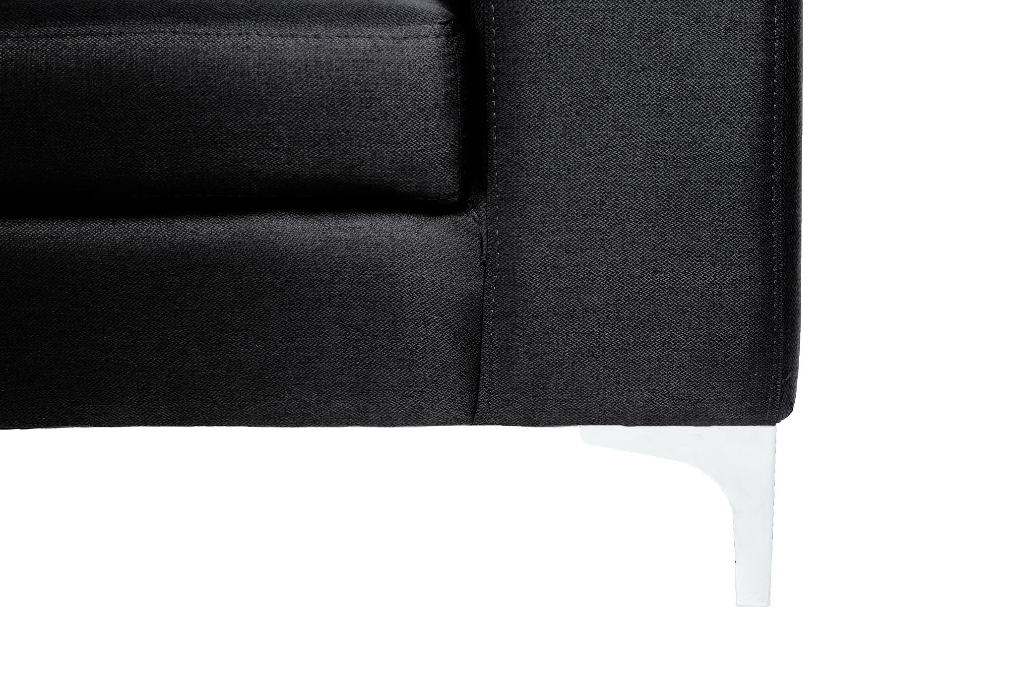 Sillón Individual con Tapizado Color  Negro. Estructura de Madera Sólida y Patas de Acero 