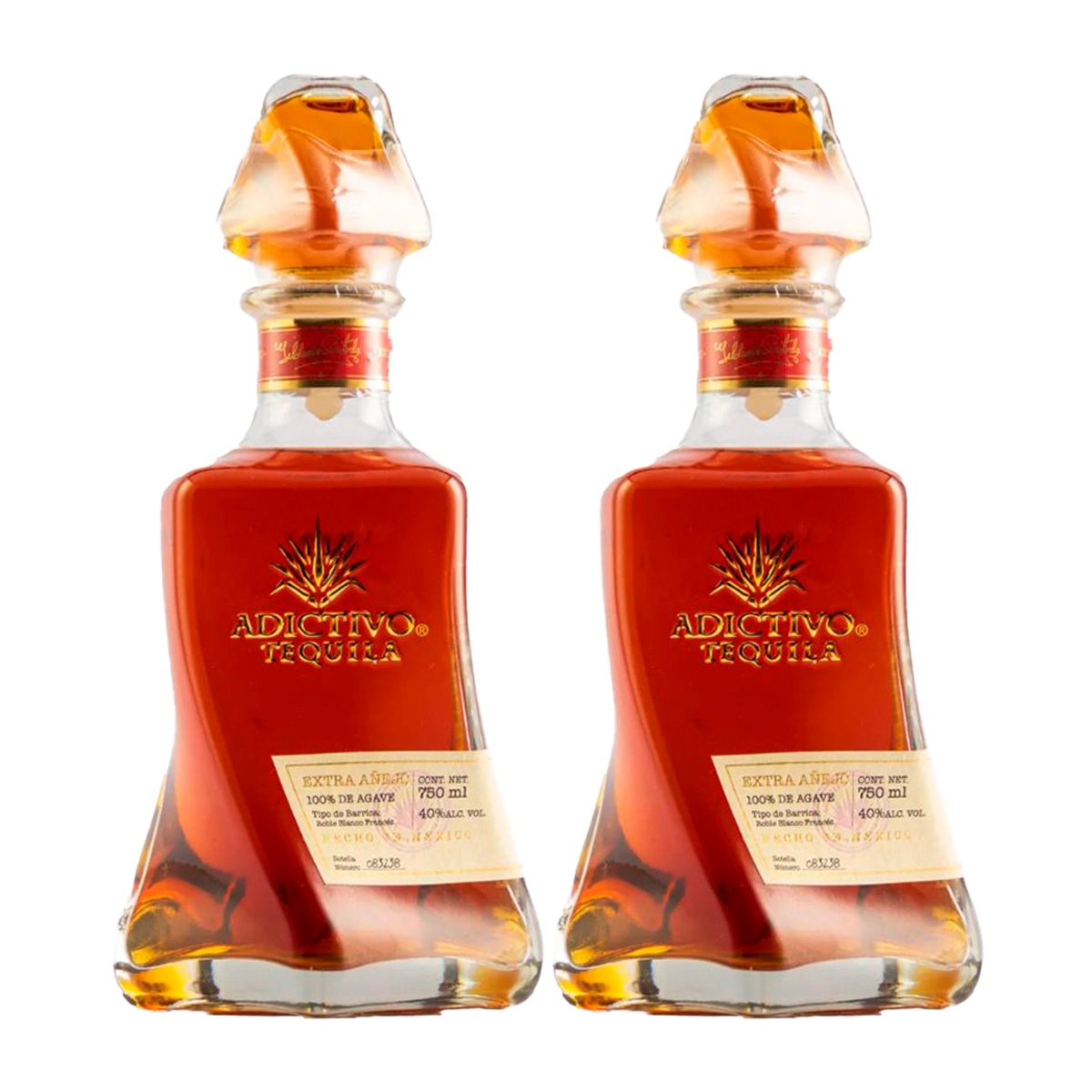 Pack de 2 Tequila Adictivo Extra Añejo 750 Ml