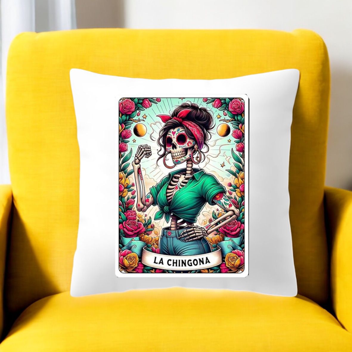 Cojin Decorativo Calaca Calavera Divertido Hogar Moderno