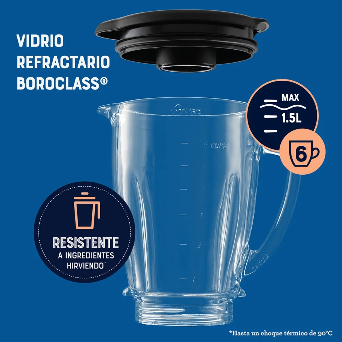 Licuadora Oster BLSTKAG-BRD-013 Vaso Vidrio 2 Vel Perilla Negra ORTY3*