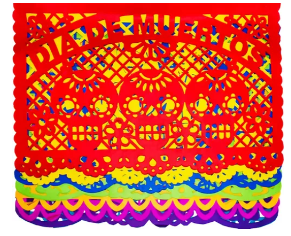 Papel Picado Dia Muertos Mexicano 100 Pz Surtidas De Colores