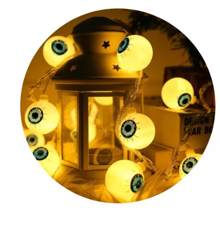 Serie De Luces Dia De Muertos Decoración Halloween Luz Led Ojos
