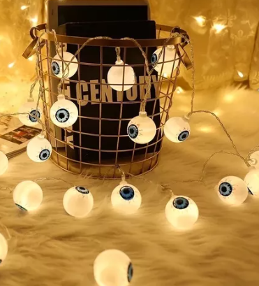 Serie De Luces Dia De Muertos Decoración Halloween Luz Led Ojos