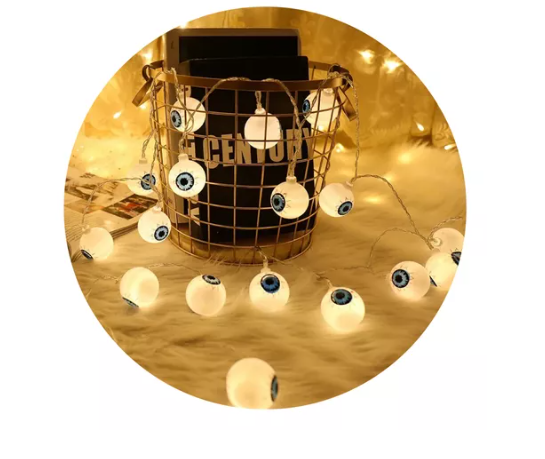Serie De Luces Dia De Muertos Decoración Halloween Luz Led Ojos